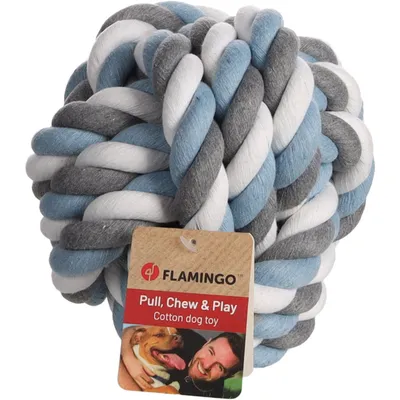Flamingo - Jouet Balle nouée Bleu XXL ø 20 cm pour chien