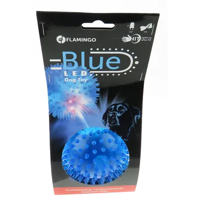 Flamingo - Jouet en TPR balle épines + LED ø 12 cm, pour chiens