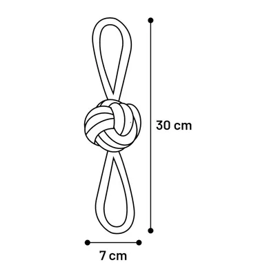 Jouet Balle nouée ø 7 cm x  30 cm Bleu & Jaune pour chien