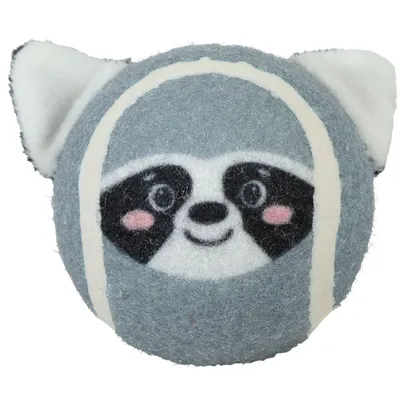 zolux - Balle de tennis ø 8 cm en forme d'animaux  tête raton laveur pour c