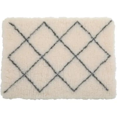 Tapis isolants pour chiens 75 x 95 cm beige avec motif berbere