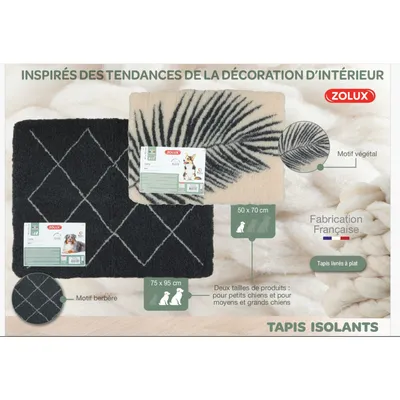 Tapis isolants pour chiens 50 x 70 cm beige avec motif végétal