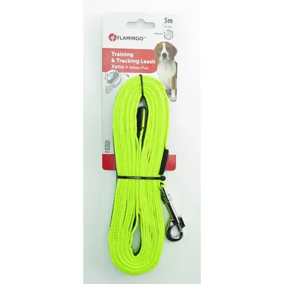 Laisse 5 M d'entrainement et à pister Xeno fluo jaune pour chien