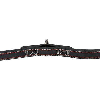 Trixie - Laisse 20 mm x2 M en cuir. réglable. anthracite pour chien