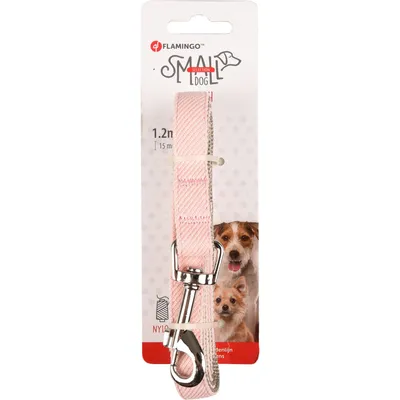 Laisse Small dog rose  120 x 1.5 cm pour chiens.