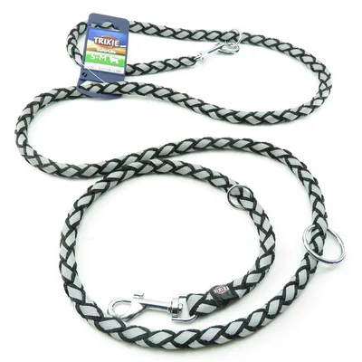 Trixie - Laisse Cavo Reflect ø12mm x  2 mètres  S-M. réglable Noir. pour ch