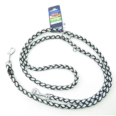 Trixie - Laisse Cavo Reflect ø12mm x  2 mètres  S-M. réglable Noir. pour ch