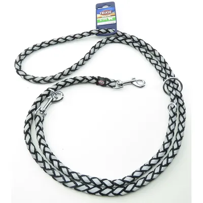 Trixie - Laisse Cavo Reflect ø12mm x  2 mètres  S-M. réglable Noir. pour ch
