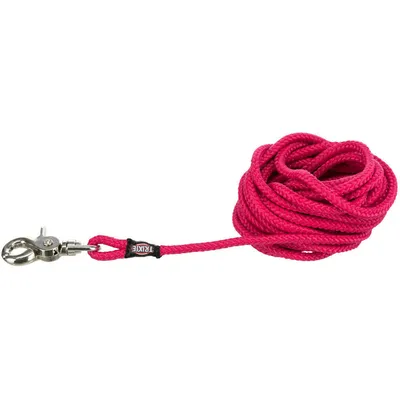 Trixie - Laisse à pister, ø 6 mm x 5 M rose ronde sans dragonne, pour chien Trixie - Laisse à pister, ø 6 mm x 5 M rose ronde sans dragonne, pour chien