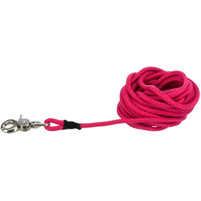 Trixie - Laisse à pister, ø 6 mm x 20 M rose ronde sans dragonne, pour chie