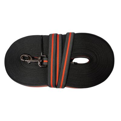 Laisse d'entraînement en nylon. 15 mètres x 25 mm  orange. pour chien.