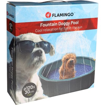 Piscine avec jet d'eau ø 120 x 30 cm  et gris pour chien
