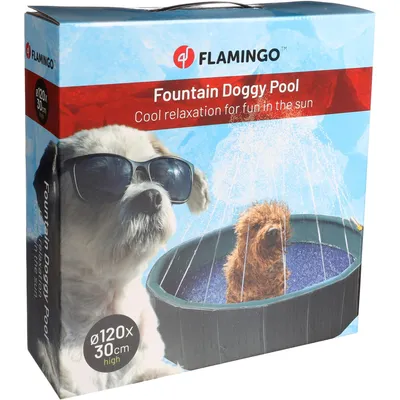 Piscine avec jet d'eau ø 120 x 30 cm  et gris pour chien