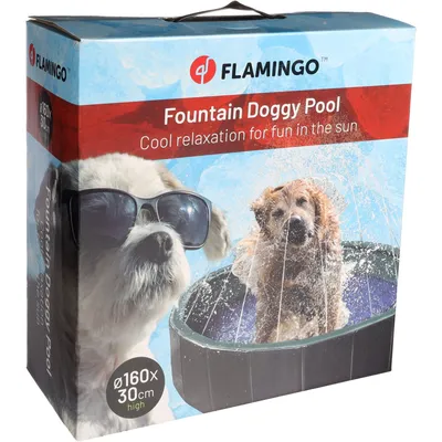 Flamingo - Piscine avec jet d'eau ø 160 x 30 cm  et gris pour chien