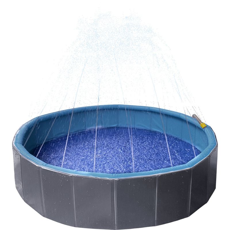 Flamingo - Piscine avec jet d'eau ø 160 x 30 cm  et gris pour chien