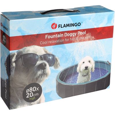 Piscine avec jet d'eau ø 80 x 20 cm  et gris pour chien