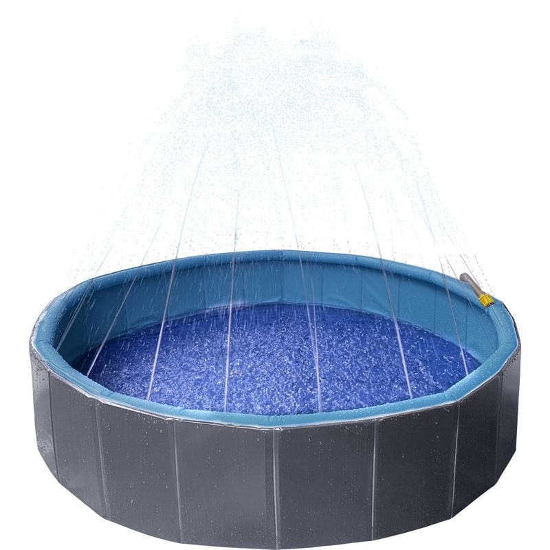 Flamingo - Piscine avec jet d'eau ø 80 x 20 cm  et gris pour chien
