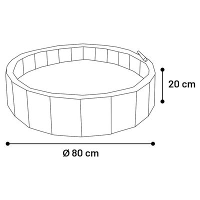 Piscine avec jet d'eau ø 80 x 20 cm  et gris pour chien