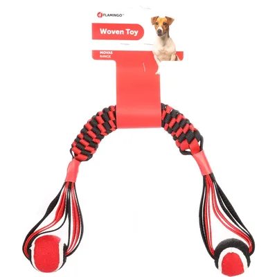 Bâton tissé Movas avec balle de tennis 55 cm jeux pour chien