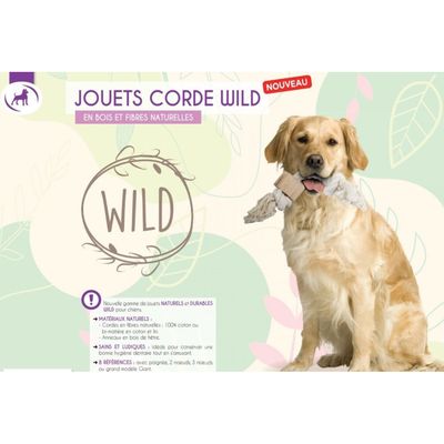 Corde Wild poignée, taille ø 1.5 cm x 35 cm, jeux pour chien.