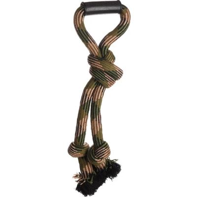 Flamingo - Jouet Corde à tirer avec 3 nœuds Camouflage 50 cm pour chien