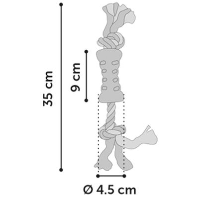 jeux Tube + corde  35 cm LINDO en TPR pour chien