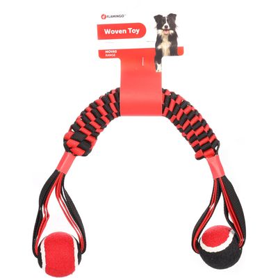 Bâton tissé Movas avec balle de tennis 60 cm jeux pour chien