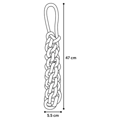 Corde à tirer Vokas. tressé, flottant.  et . taille S.  47 cm . je