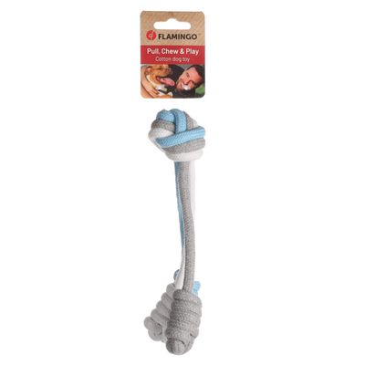 Jouet 3 cordes avec balle nouée ø 5 cm x 22 cm pour chien