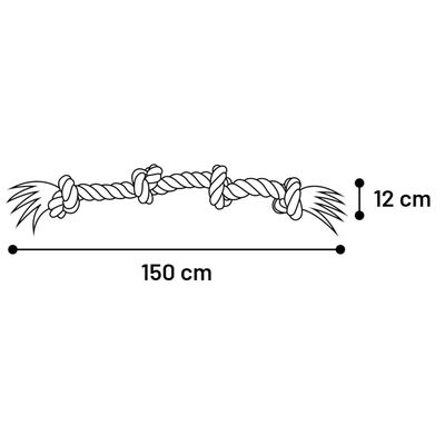 Jouet corde XXL avec 4 nœuds Bleu  ø 12 cm x 150 cm pour chien