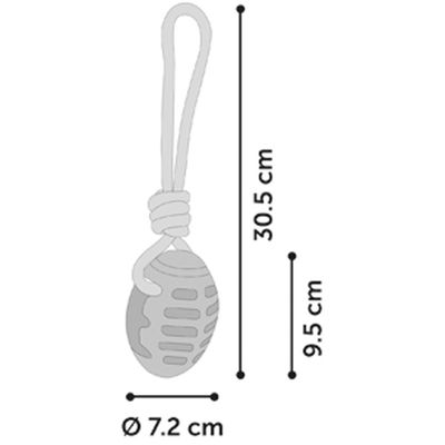 Jouet pour chien ballon de rugby + corde à tirer en TPR 30,5 cm  – Flam