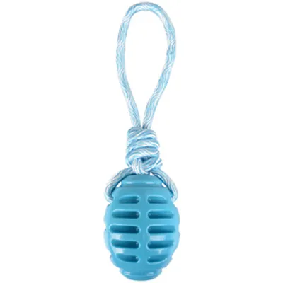 Jouet pour chien ballon de rugby + corde à tirer en TPR 30,5 cm  – Flam