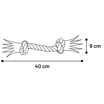 Jouet Corde avec 2 nœuds Bleu ø 9 cm x 40 cm XL pour chien