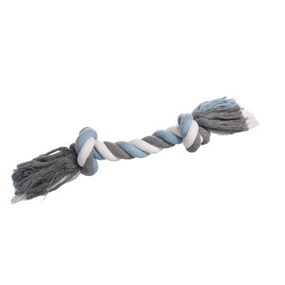 Flamingo - Jouet Corde avec 2 nœuds Bleu ø 9 cm x 40 cm XL pour chien