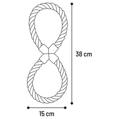 Jouet corde en 8 Corde à tirer Bleu 15 x 38 x 3 cm pour chien