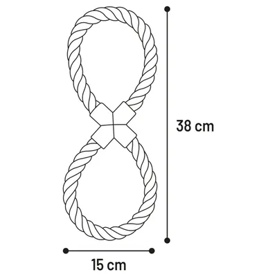 Jouet corde en 8 Corde à tirer Bleu 15 x 38 x 3 cm pour chien