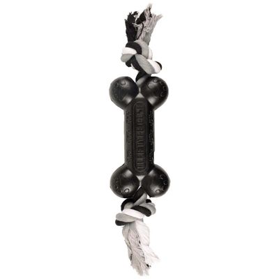 jeux caoutchouc Gladiator haltère et corde 18 cm pour chien