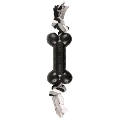 jeux caoutchouc Gladiator haltère et corde 18 cm pour chien