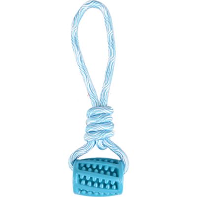 Jouet pour chien tuyau + corde à tirer en TPR 26 cm  – Flamingo