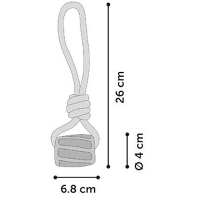 Jouet pour chien tuyau + corde à tirer en TPR 26 cm  – Flamingo