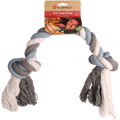 Jouet corde avec 2 nœuds Bleu ø 8.5 x 75 cm jumbo pour chien