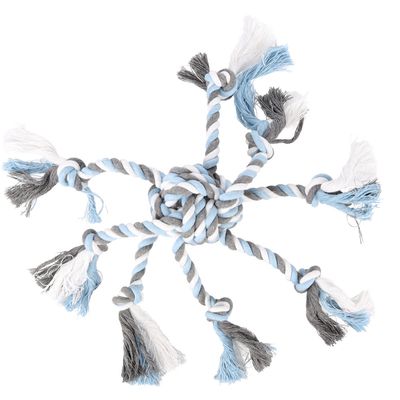 Flamingo - jeux Jim Balle nouée Octopus Bleu ø 7 cm x 35 cm pour chien