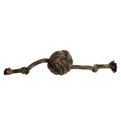 Flamingo - Jouet Balle nouée Corde avec 2 nœuds Camouflage 65 cm pour chien