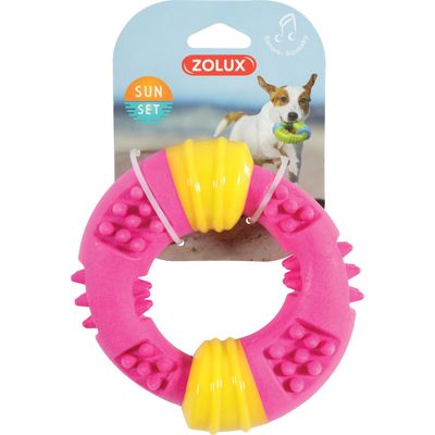 zolux - Jouet anneau Sunset 15 cm rose pour chien