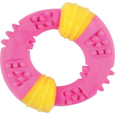 zolux - Jouet anneau Sunset 15 cm rose pour chien