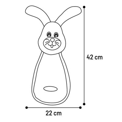 Lapin gris tissus bruissant, 42 cm, jouet peluche pour chien