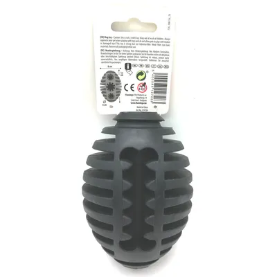 Flamingo - Jouet pour chien Gladiator Rugby L Noir 12 cm ø 8.5 cm extra str