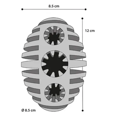 Flamingo - Jouet pour chien Gladiator Rugby L Noir 12 cm ø 8.5 cm extra str