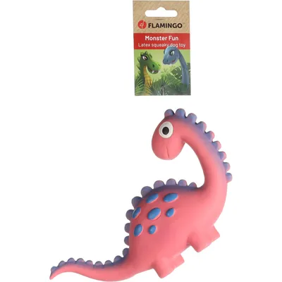 jeux Dinosaure rose en latex hauteur 14.5 cm pour chien