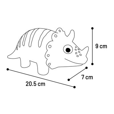 jeux Dinosaure gris en latex hauteur 9 cm pour chien